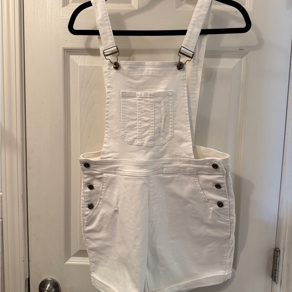 White Denim Overalls